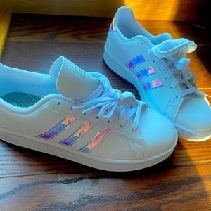 Brand new adidas iridescent sneakers